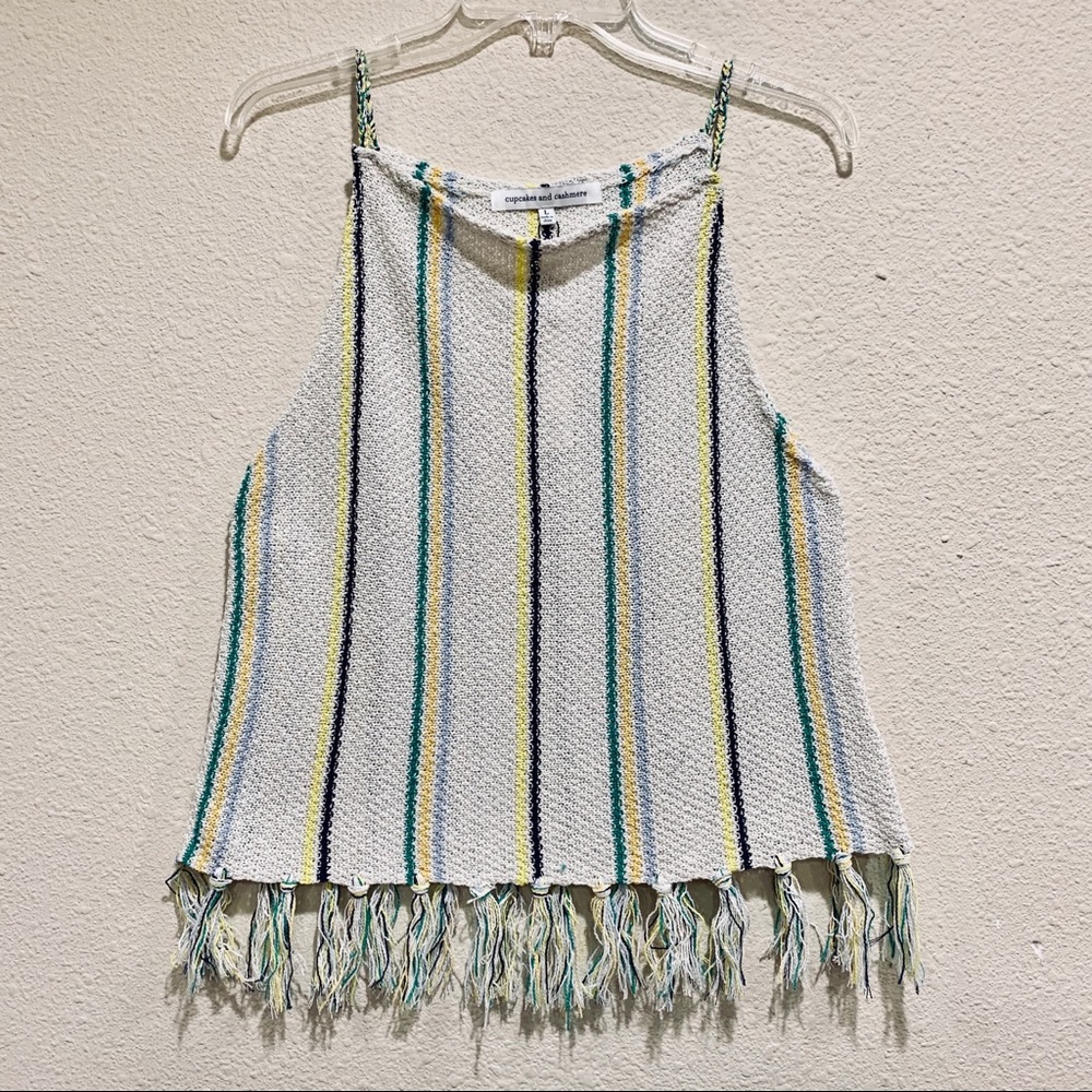 Cupcake and Cashmere Stripe Sweater Tank (L)